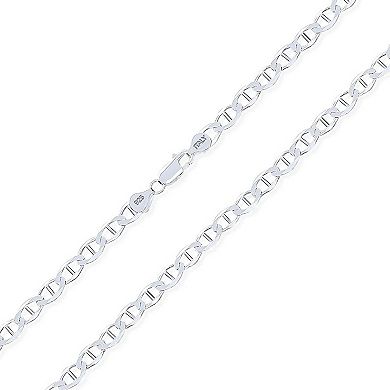 Theia Sky Sterling Silver 1.5 mm Flat Marina Chain Necklace