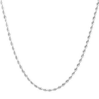 Theia Sky Sterling Silver 1.2 mm Rope Chain Necklace