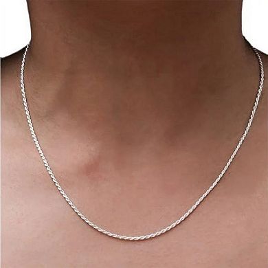 Theia Sky Sterling Silver 1.2 mm Rope Chain Necklace