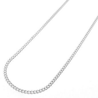 Theia Sky Sterling Silver 2 mm Cuban Link Necklace