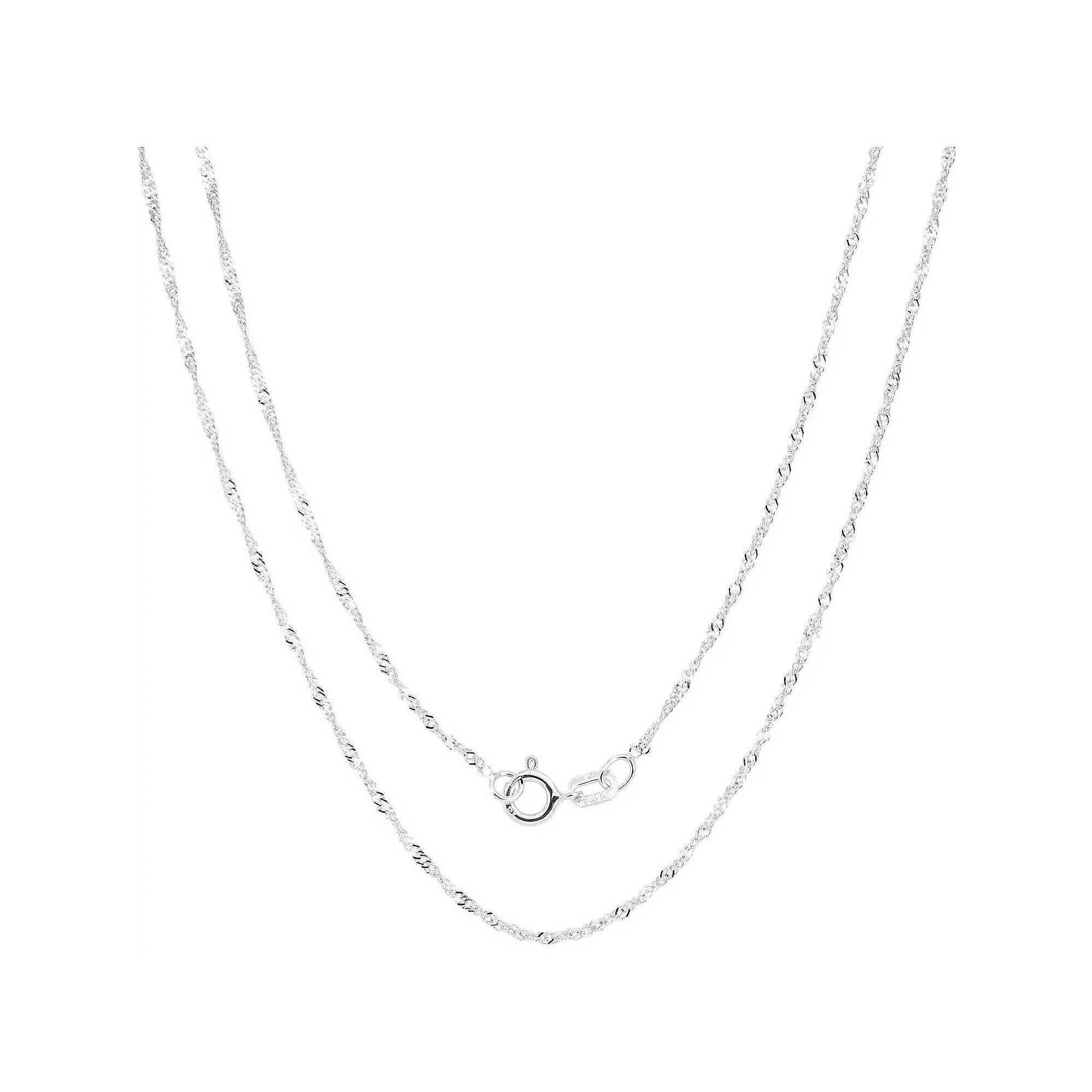 Theia Sky 925 Sterling Silver 1 mm Singapore Chain Necklace, Womens, Size