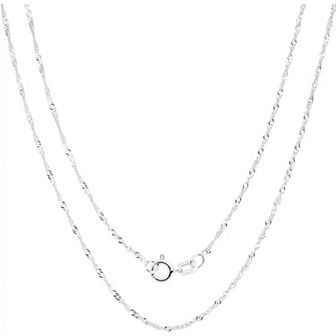 Theia Sky 925 Sterling Silver 1 mm Singapore Chain Necklace