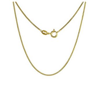 Theia Sky 18k Gold Over Silver 0.7 mm Box Chain Necklace