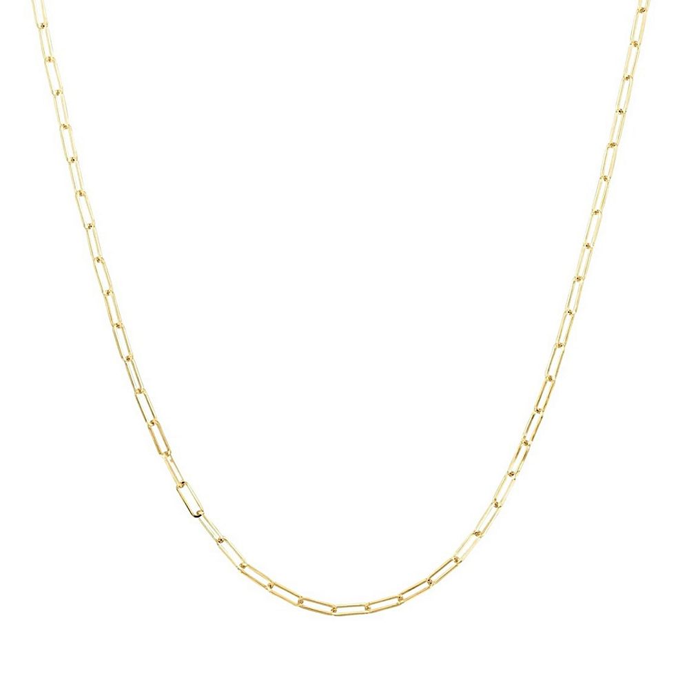 SV/K18YG トゥービーゴールドネックレス Paper clip Theia Sky 18k Gold Over Silver 2 mm Paperclip Chain