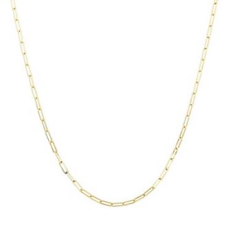 Theia Sky 18k Gold Over Silver 2 mm Paperclip Chain