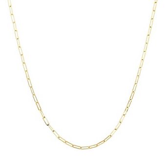 Theia Sky 18k Gold Over Silver 2 mm Paperclip Chain