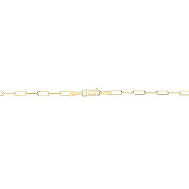 Theia Sky 18k Gold Over Silver 2 mm Paperclip Chain