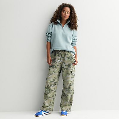 Juniors' Pink Republic Mock Neck Quarter Zip Pullover