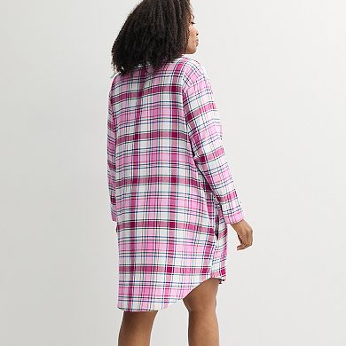 Plus Size Sonoma Goods For Life® Flannel Boyfriend Sleepshirt
