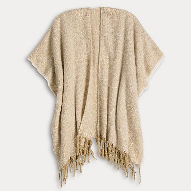 Women's LC Lauren Conrad Boucle Knit Tinsel Open-Front Ruana Topper