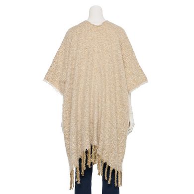 Women's LC Lauren Conrad Boucle Knit Tinsel Open-Front Ruana Topper