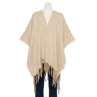 Women's LC Lauren Conrad Boucle Knit Tinsel Open-Front Ruana Topper