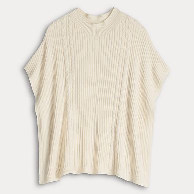 Women's LC Lauren Conrad Cable Knit Ribbed Poncho