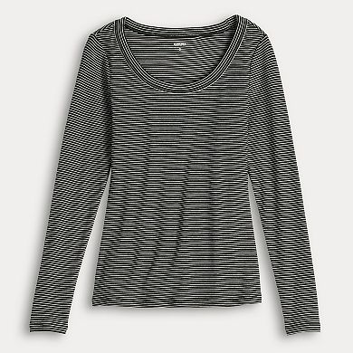 Women's Sonoma Goods For Life® Rib Long Sleeve Scoop Neck Tee