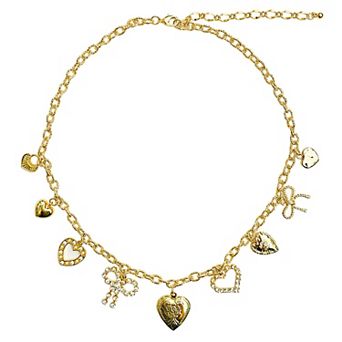 Vieste Gold Tone Pretty Princess Charm Necklace