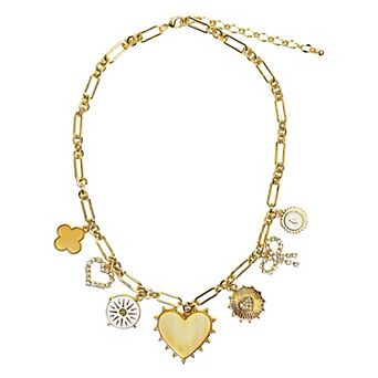 Vieste Gold Tone Perfect Party Charm Necklace