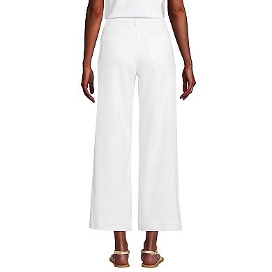 Petite Lands' End Recover Denim High Rise Wide Leg Crop Jeans