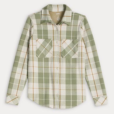 Women's Sonoma Goods For Life® Knit Plaid Shirt