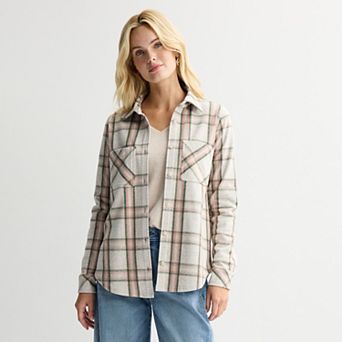 Women's Sonoma Goods For Life® Knit Plaid Shirt
