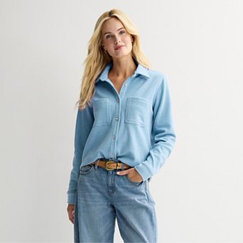 Women's Sonoma Goods For Life® Knit Plaid Shirt