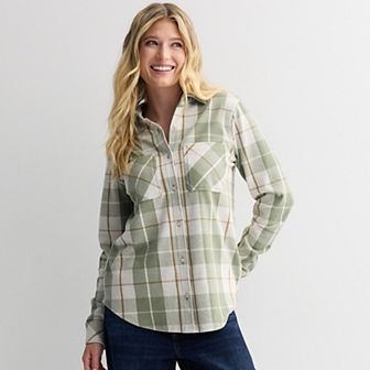Women's Sonoma Goods For Life® Knit Plaid Shirt