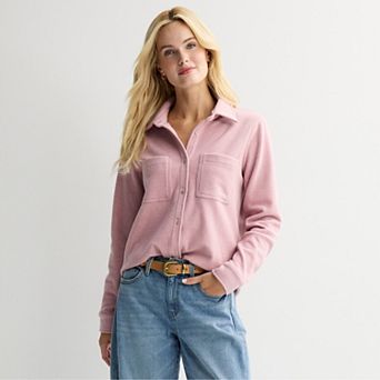 Women's Sonoma Goods For Life® Knit Plaid Shirt