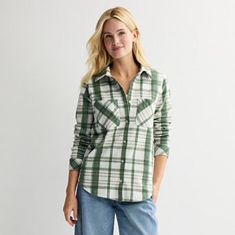 Women's Sonoma Goods For Life® Knit Plaid Shirt