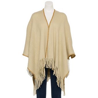 Women's Sonoma Goods For Life® Rib Raschel Knit Ruana with Whipstitch