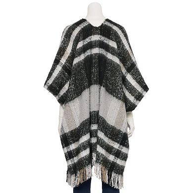 Women's Sonoma Goods For Life® Reversible Brushed Block Plaid Ruana Topper