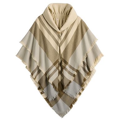 Women's Sonoma Goods For Life® Colorblock Fringe Toggle Poncho