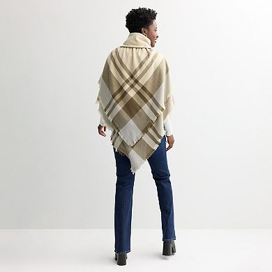 Women's Sonoma Goods For Life® Colorblock Fringe Toggle Poncho