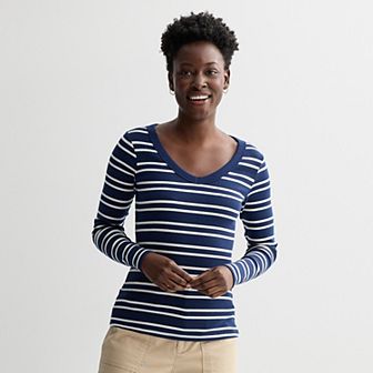 Women's Sonoma Goods For Life® Long Sleeve V-Neck Tee