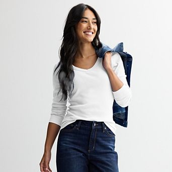 Women's Sonoma Goods For Life® Long Sleeve V-Neck Tee