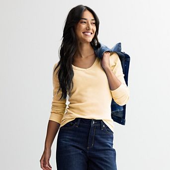 Women's Sonoma Goods For Life® Long Sleeve V-Neck Tee