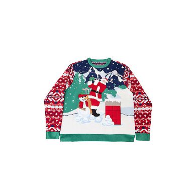 Big & Tall Celebrate Together™ Long Sleeve Chimney In One Crewneck Sweater