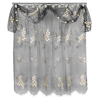 Popular Bath Bloomfield Sheer Shower Curtain With Valance