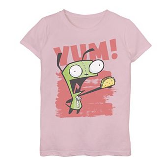 Girls 7-16 Nickelodeon Invader Zim Gir Screaming Yum For Taco Graphic Tee