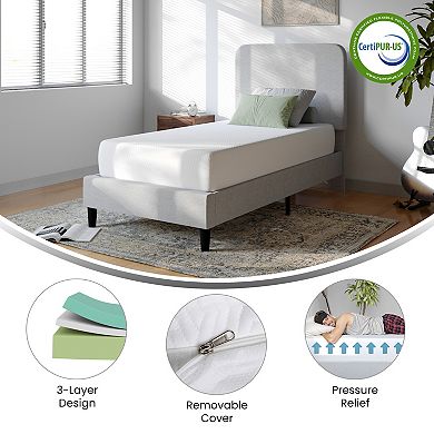 Emma and Oliver Three-Layer Memory Foam Mattress with Green Tea Infusion and Cooling Gel