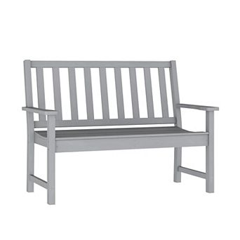 Merrick Lane Indoor-outdoor Bench Seat With Contoured Seat And Integrated Armrests