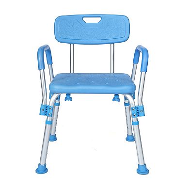 Emma and Oliver 300 Lb. Capacity Adjustable Bath & Shower Chair with Depth Adjustable Back