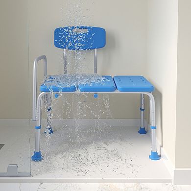 Emma and Oliver 300 Lb. Capacity, Adjustable Bath & Shower Medical Transfer Bench