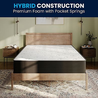 Flash Furniture 12" Hybrid Pocket Spring Mattress, Mattress in a Box - Cooling Mattress