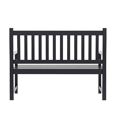 Merrick Lane Slatted Acacia Wood Indoor/outdoor Patio Bench/2-person Loveseat