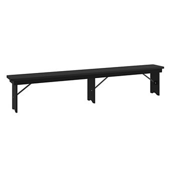 Merrick Lane 96" x 12" Solid Pine Folding Farmhouse Style Bench