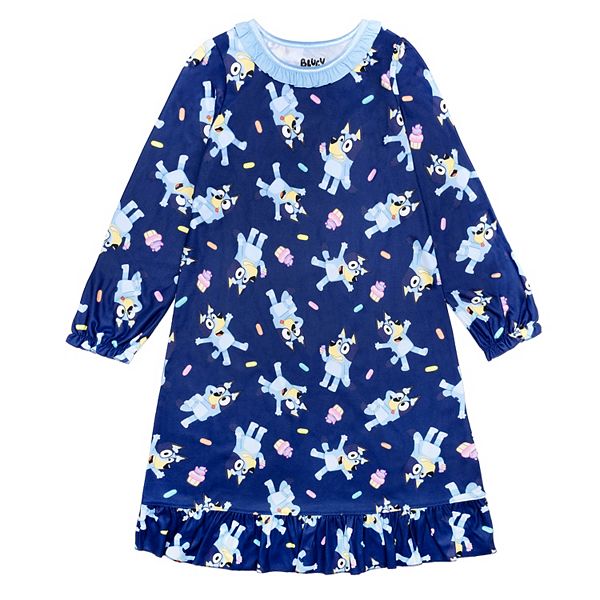 Girls 4-8 Bluey "Cupcake Party" Long Sleeve Nightgown
