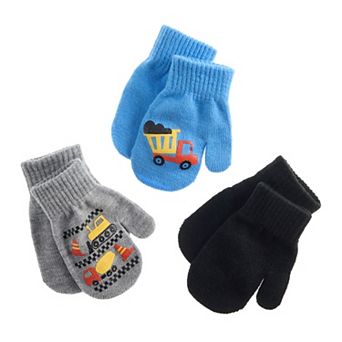 Toddler Boy Addie & Tate Construction 3 pk Mittens