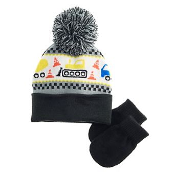 Baby & Toddler Boy Addie & Tate 2 pc Construction Hat & Mittens Set