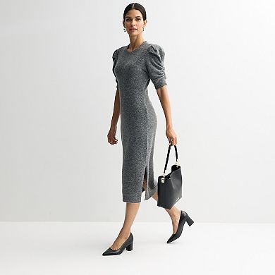 Women's Nine West Ruched Sleeve Elbow Sweater Dress