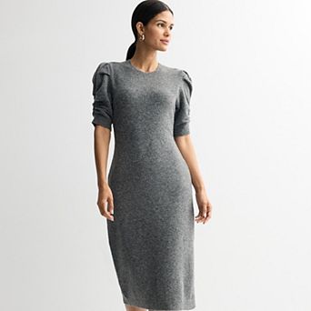Women's Nine West Ruched Sleeve Elbow Sweater Dress