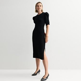 Women's Nine West Ruched Sleeve Elbow Sweater Dress